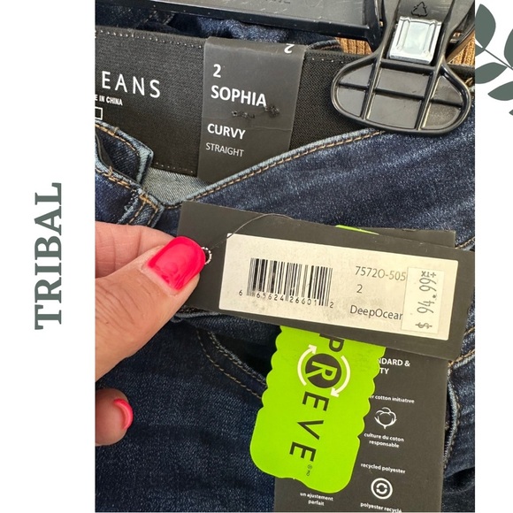 Tribal SOPHIA CURVY 32 INCH
STRAIGHT LEG JEANS Deep Ocean Size 2 - Picture 9 of 10